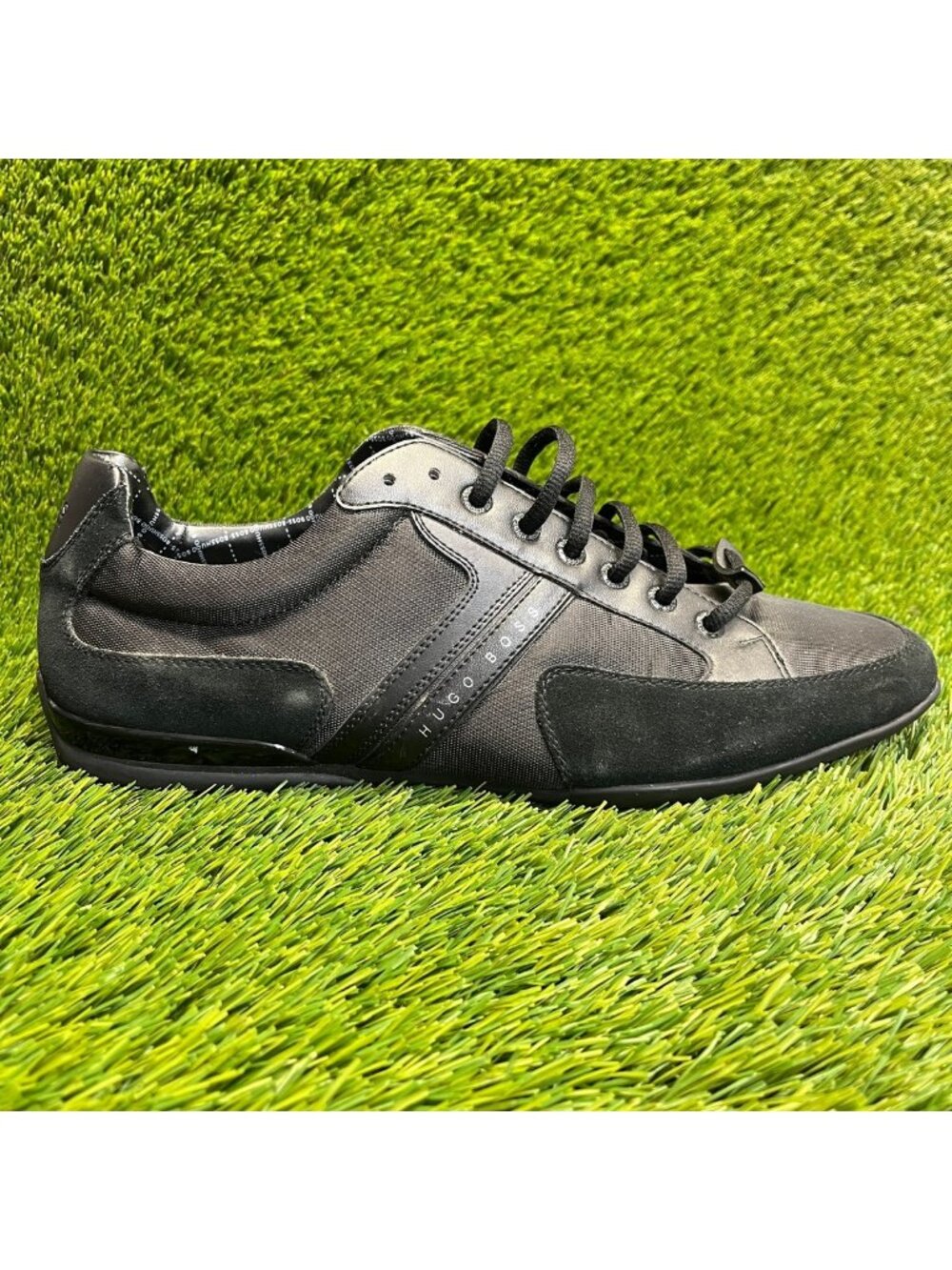 Hugo Boss Spacit Mens Size 11.5 Black Casual Classic Lace Up Shoes Sneakers